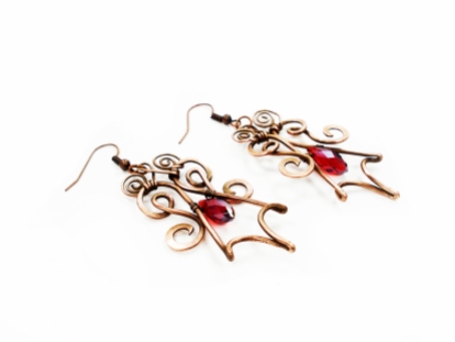 copper-elegant-earrings-drop-earrings-red-earrings-wire-wrap-dangle-2